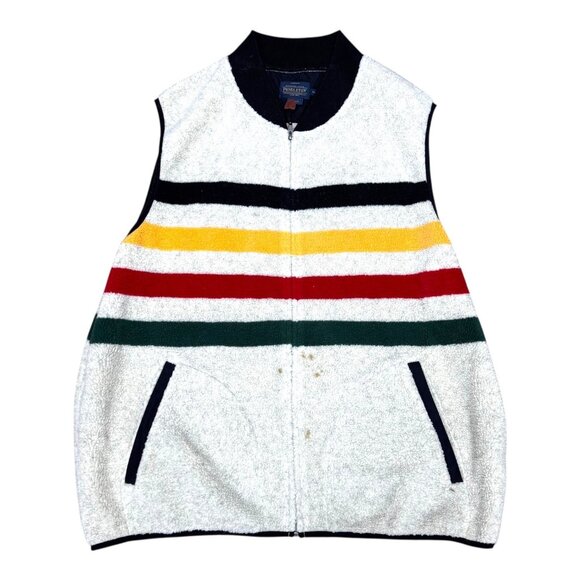 Pendleton Glacier Striped Wool Blend Fleece Vest Sherpa XL Outdoor Layering READ - Picture 7 of 7